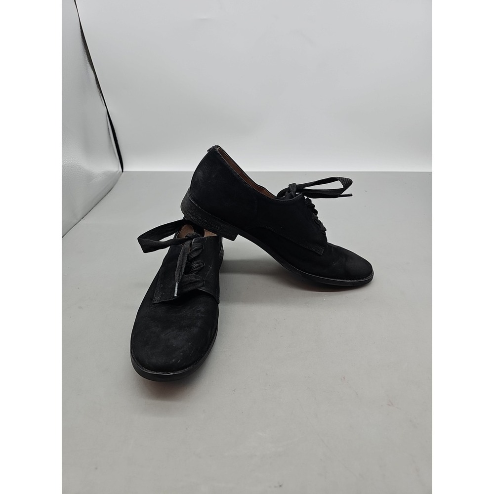 Womens Black Suede Vionic Evelyn Oxford Shoes Size 8
